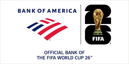 Bank of America is the official Bank of the FIFA World Cup 2026 logo